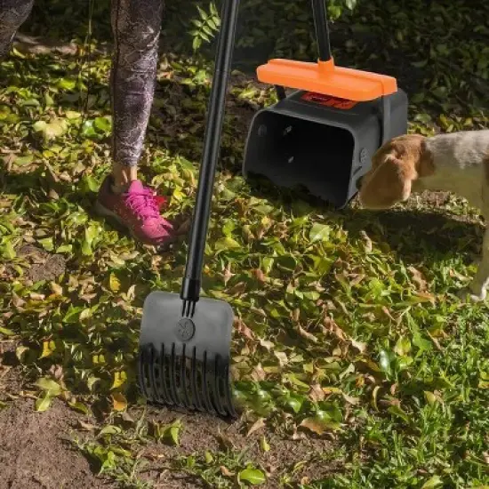 Pooper Scooper Kit Dog Poop Rake & Swiveling Bin Poop Heavy Duty Pick Up Tool with Extra Long Handle 35 Waste Bags Dispenser image {12}