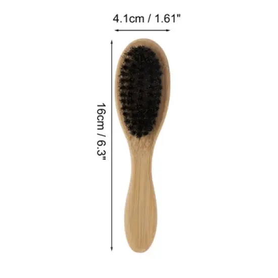 Unique Bargains Men's Durable Beard Brush Wood Color 1 Pc image {1}