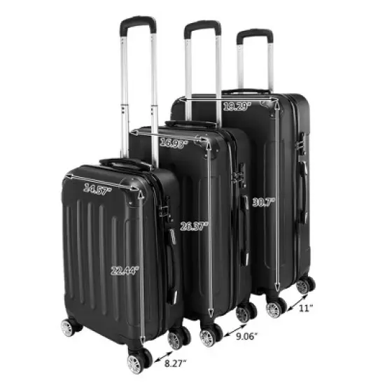 KTMBDW Luggage Set of 3 Hardside Suitcase Sets with TSA Lock, 4 Spinner Wheels for Carry On Check-in Business Trip image {2}