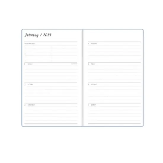Ivory Paper Co 2024 Planner 8"x5" Weekly/Monthly Bookbound Light Gray Blue image {4}