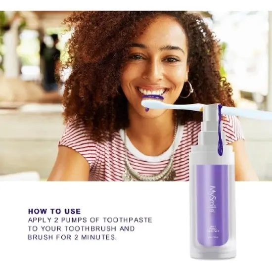 MySmile Purple Toothpaste for Tooth Brighten, Color Corrector Efficient Cleaning Toothpaste, 30ML image {3}