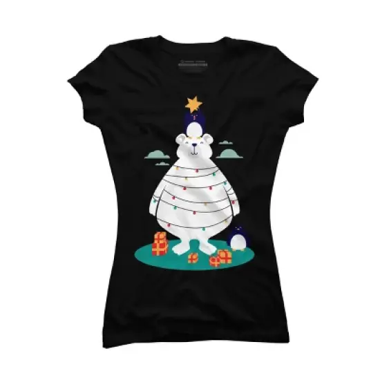 Junior's Design By Humans Christmas in Arctic By StevenToang T-Shirt image {4}