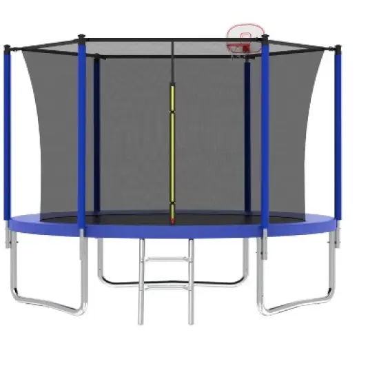 HFYee 8/10/14FT Safety-Enclosed Kids Trampoline Indoor/Outdoor Bounce Mat for Different Ages image {9}