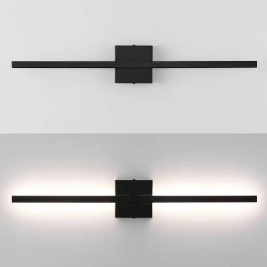 JONATHAN Y Vara Modern Minimalist Indoor/Outdoor Metal 350-Degree Rotate Dimmable Integrated Linear LED Wall Sconce image {4}