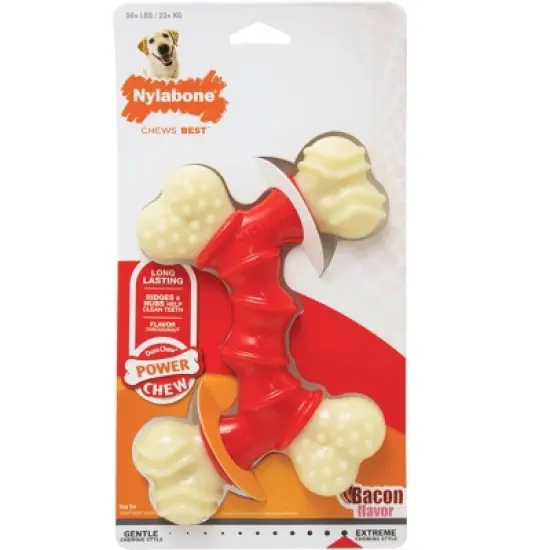 Nylabone Dura Chew Double Bone Bacon Flavor - Souper (Dogs 50+ lbs) image {2}
