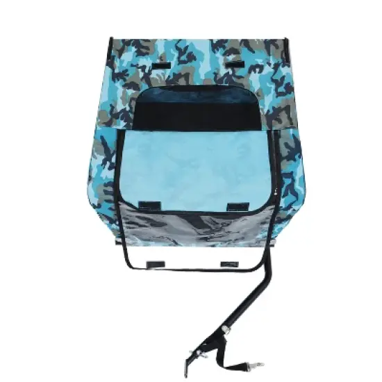 DOMETOUR Collapsible Pet Bike Trailer with 16-Inch Wheels & Hitch Blue+Grey image {3}