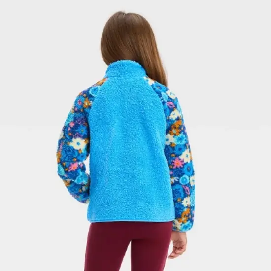 Girls' Faux Shearling Quarter Zip Sweatshirt - Cat & Jack&trade; image {1}