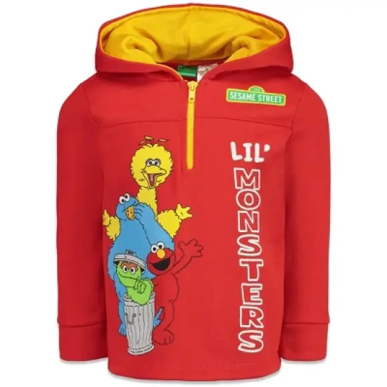 Sesame Street Oscar the Grouch Big Bird Cookie Monster Fleece Half Zip Hoodie Toddler image {7}