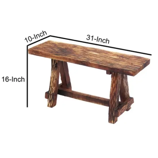 Royal Hampton Wooden Garden Patio Bench With Retro Etching image {3}
