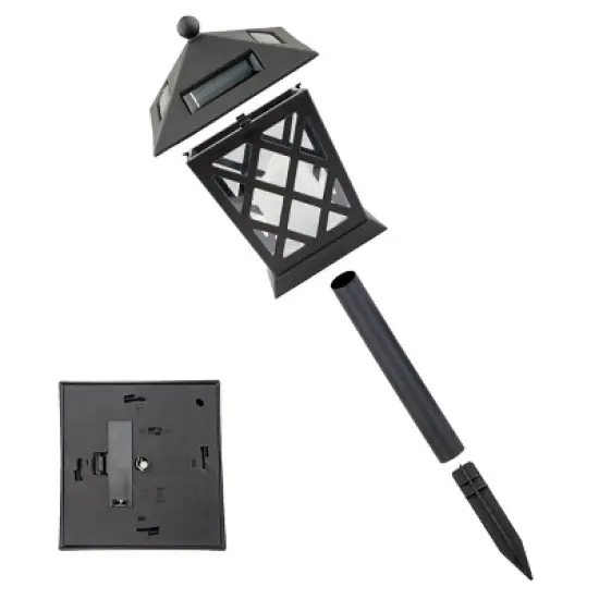 Set of 4 Outdoor Solar Powered Pathway LED Light Stakes Black - Alpine Corporation image {5}