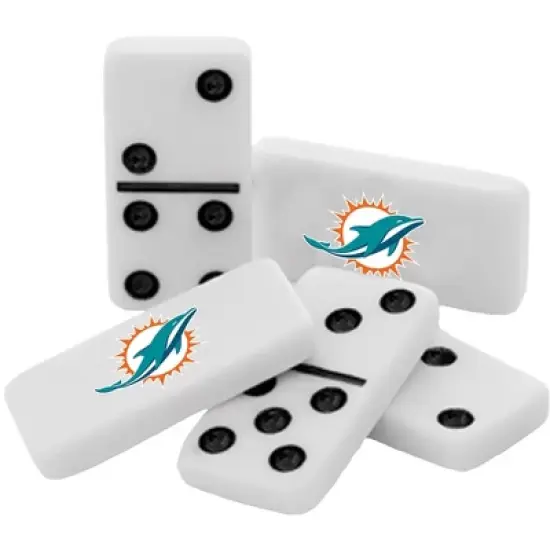 MasterPieces Officially Licensed NFL Miami Dolphins 28 Piece Dominoes Game for Adults image {2}