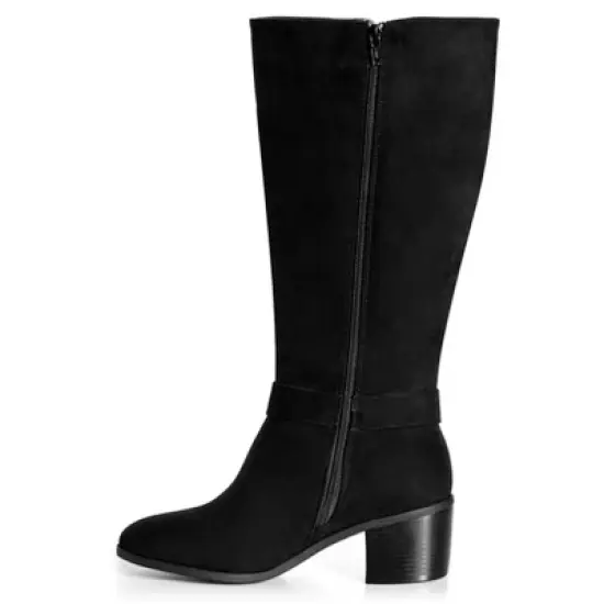 Women's WIDE FIT Delaney Tall Boot - black | EVANS image {2}