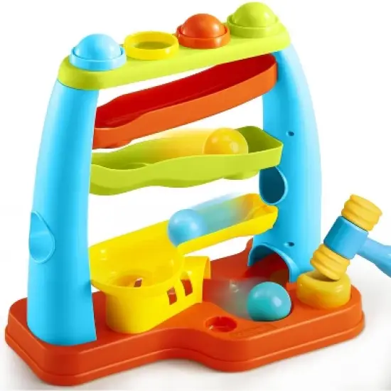 Joyfy Montessori Toy Kids Pound Ball Learning Station, Interactive Ball Drop Toy for Easy Grabbing, Birthday Christmas Gift for Baby Boy Girl image {8}