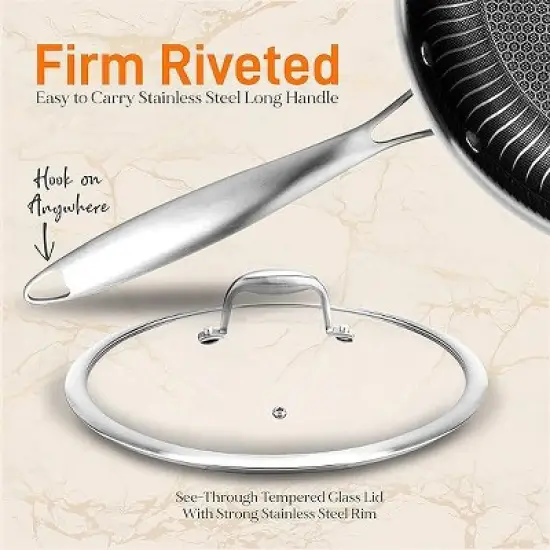 NutriChef Nonstick Tri Ply Copper Kitchen Cookware Pan Set, 6 Piece image {4}