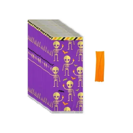 Wilton Halloween 20ct Skeleton Resealable Treat Bags image {2}