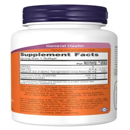 CoQ10 400mg by Now Foods  -  30 Softgel image {1}