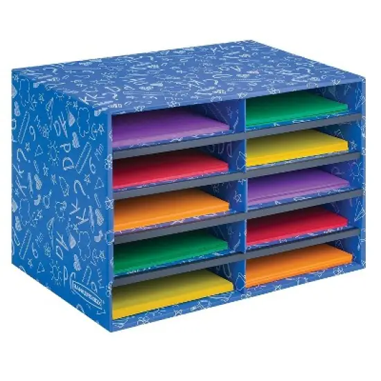 Bankers Box Classroom Collection 10-Compartment Mail Sorters 19.5" x 12.375" Blue (3384201) image {1}