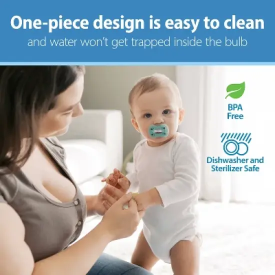 Dr. Brown's Advantage One-Piece Lightweight Silicone Pacifier Stage Two, with one Glow-in-the-Dark Pacifier - 3pk image {7}