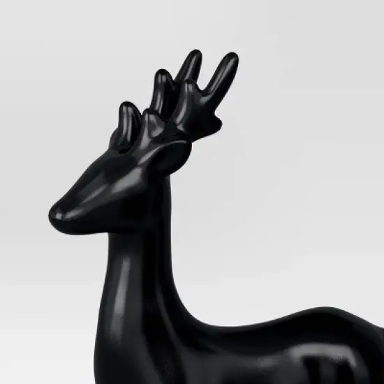 Ceramic Standing Deer Christmas Animal Figurine - Wondershop&trade; Black: Indoor Holiday Decor, 12" Tall image {2}