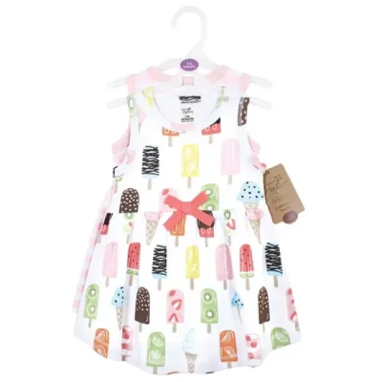 Touched by Nature Baby and Toddler Girl Organic Cotton Short-Sleeve and Long-Sleeve Dresses, Popsicle image {1}