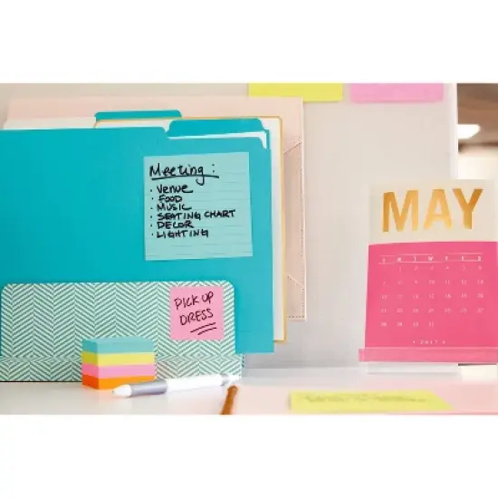 Post-it 3pk 4" x 4" Lined Super Sticky Notes 70 Sheets/Pad - Miami Collection: Multicolor Paper Basics, College Rule image {11}