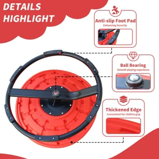 Yinvani Red Metal Sensory Swivel Chair For Autistic Children image {1}