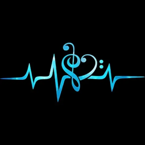 Women's Design By Humans Music Clef Heart Beat Treble Base By BaoMinh Racerback Tank Top image {1}