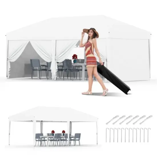 10x20FT Heavy Duty Canopy Tent - Commercial Pop Up Shelter w/6 Walls, UPF 50+, Waterproof image {14}
