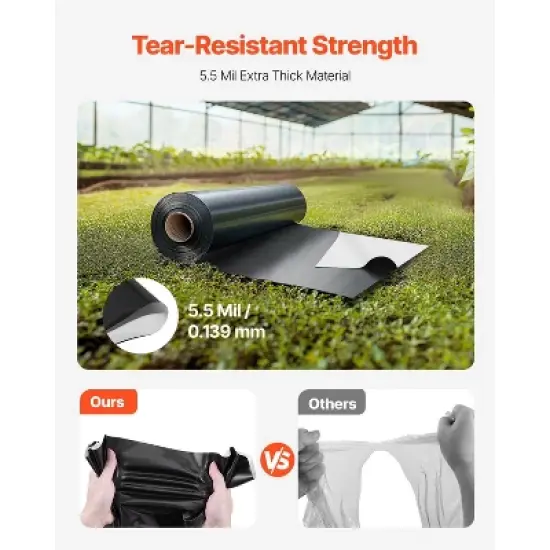 VEVOR 10' x 100' Plastic Sheeting Heavy Duty, 6 Mil Thick Plastic Sheeting Roll, Plastic Drop Cloth Painters Tarp Covering image {2}