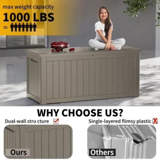 Chic Crate - 57.5'' W 230 Gallons Water Resistant Resin Lockable Deck Box image {5}