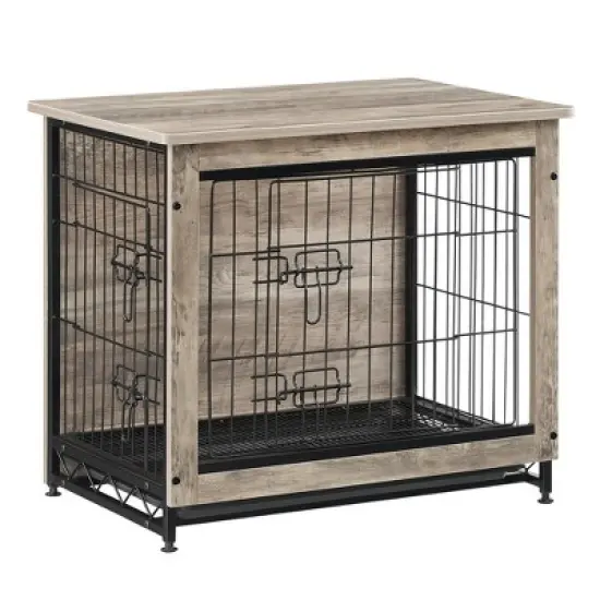 Feandrea Dog Crate Furniture, Modern Kennel for Dogs , Heavy-Duty Dog Cage with Multi-Purpose Removable Tray, Double-Door Dog House image {11}