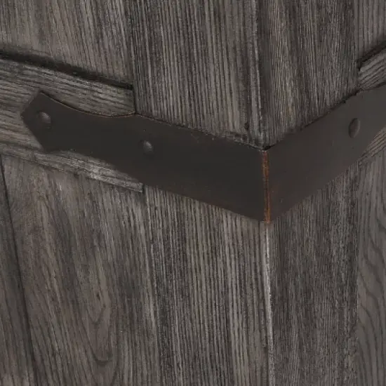 Arnton Outdoor 40000 BTU Rectangle Fire Pit Wood Gray - Christopher Knight Home image {9}