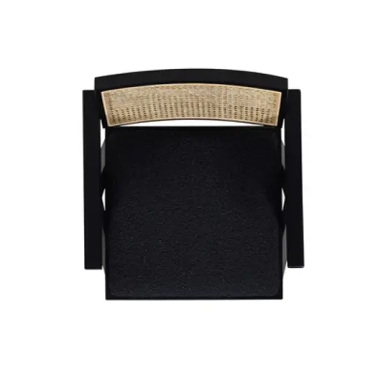 Jennifer Taylor Home Milan 29.5 inch Modern Resin Webbing Back Bar Stool with Arms, Set of 3, Ebony Black Boucle image {2}