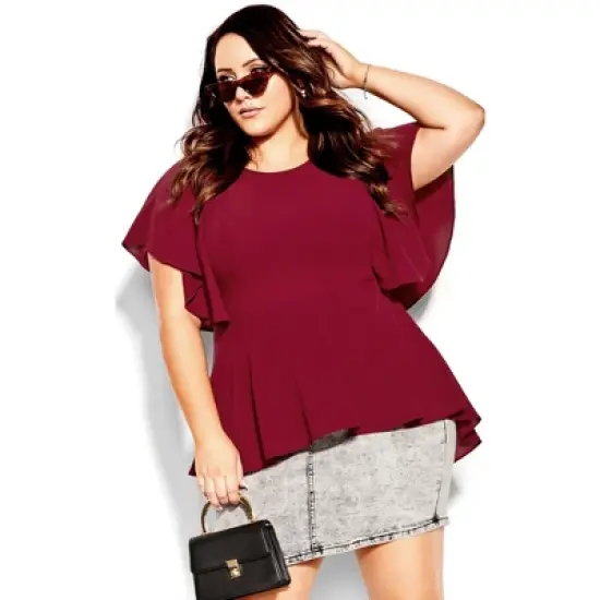 Women's Plus Size Romantic Mood Top  - Ruby | CITY CHIC image {3}