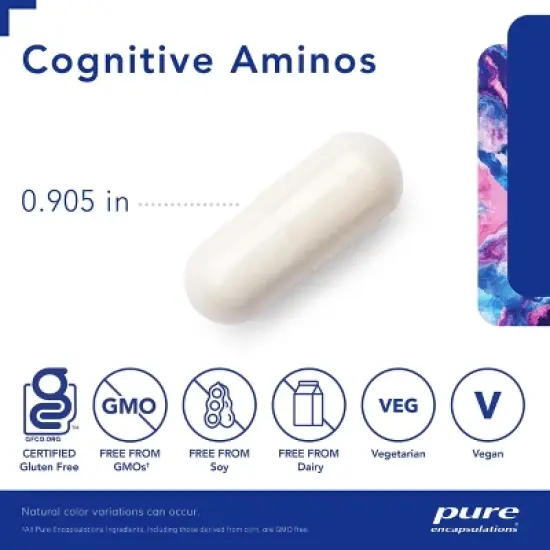 Pure Encapsulations Cognitive Aminos - Hypoallergenic Supplement for Cognitive Function Support - 120 Capsules image {2}