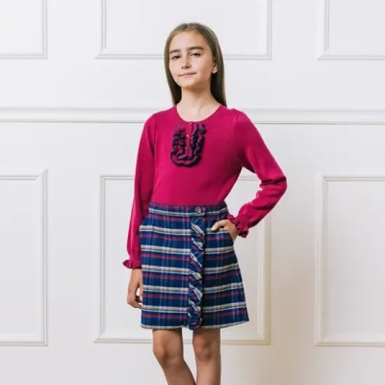 Hope & Henry Girls' Flannel Pull-On Ruffle Skirt, Infant image {4}