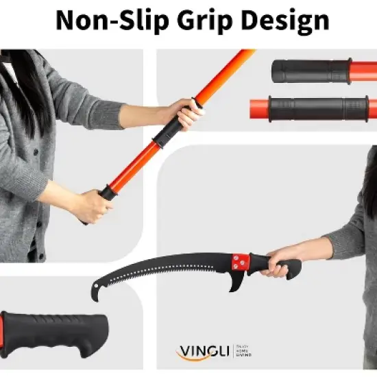 VINGLI 24ft Manual Pole Saws, Extendable Tree Trimmers Long Handle Pruner for Pruning Palms and Shrubs image {5}