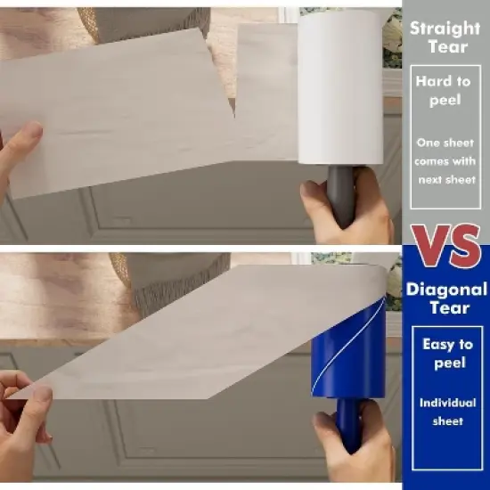 12 PCs Lint Roller Set - 1200 sheets(6 Rollers + 6 Refill) image {3}