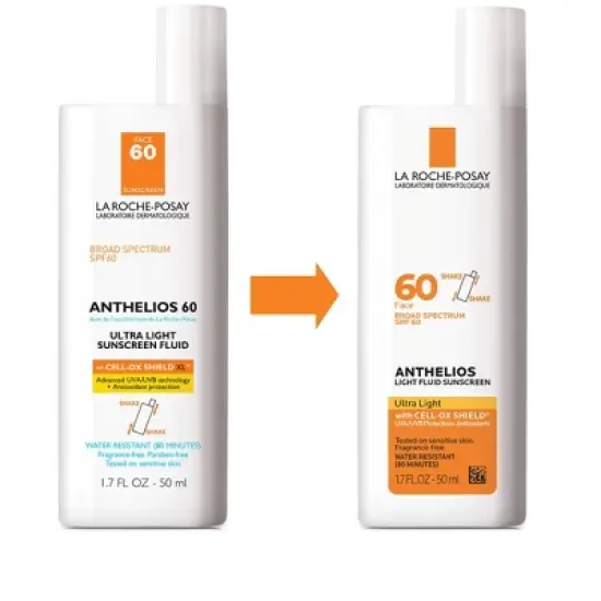 La Roche Posay Anthelios Sunscreen, Ultra-Light Fluid Face Sunscreen, Oxybenzone-Free Sunscreen Lotion - SPF 60 - 1.7 fl oz​​ image {3}