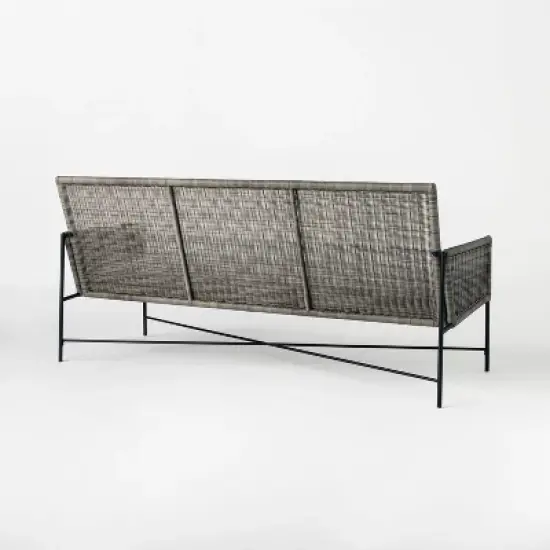 Wicker & Metal X Frame Patio Sofa - Gray - Threshold&trade; designed with Studio McGee image {4}