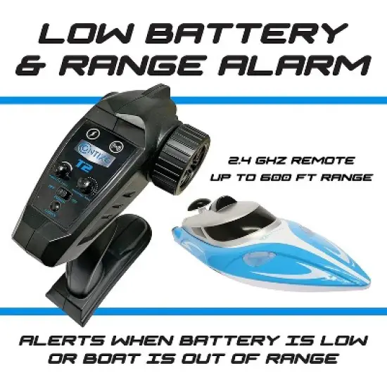 Contixo T2 RC Boat - Remote Control Boat for Pools and Lakes -Fast RC Boats For Adults and Kids (Blue) image {5}