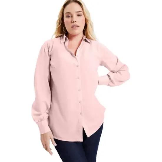 June + Vie by Roaman's Women&rsquo;s Plus Size Poplin La Vie Tunic image {7}