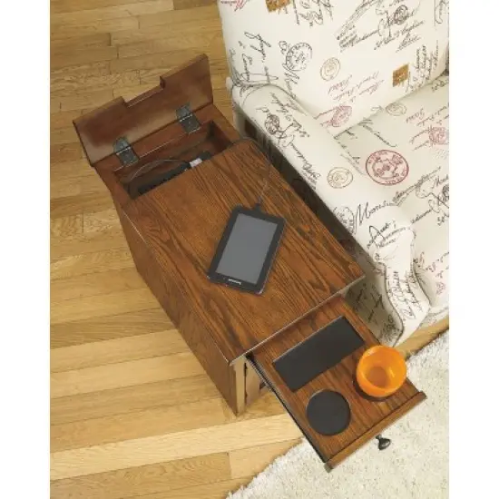 Laflorn Chairside End Side Table with USB Ports and Outlets Brown - Signature Design by Ashley image {2}
