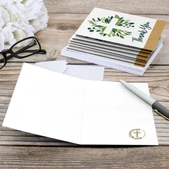 Big Dot of Happiness Elegant Cross - Religious Party Thank You Cards (8 count) image {3}