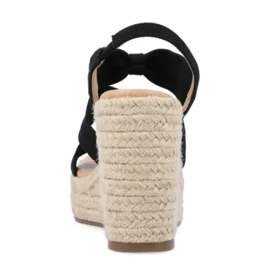 Journee Collection Womens Santorynn Tru Comfort Foam Sling Back Espadrille Platform Wedge Sandals image {2}