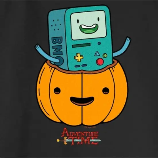 Junior's Adventure Time Halloween BMO Jack-o'-lantern Sweatshirt image {1}