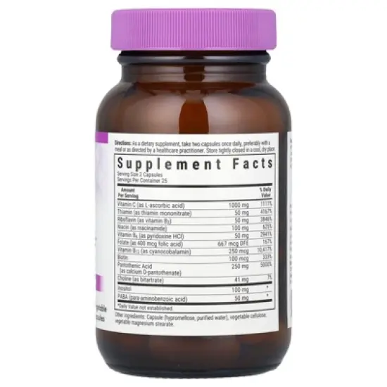 Bluebonnet Nutrition Stress B-Complex With Vitamin C, 50 Vegetable Capsules image {1}