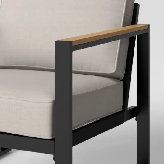 2pc Steel Henning Rust Resistant Outdoor Club Patio Chairs Black - Threshold&trade; image {3}