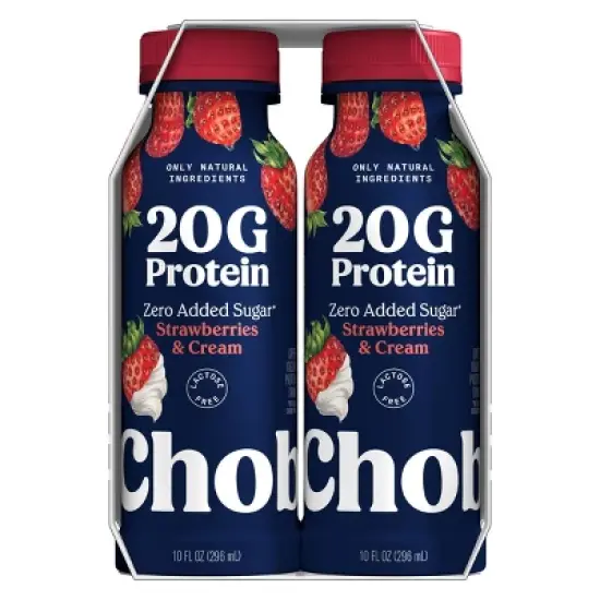 Chobani 20g Protein Greek Yogurt Drink Strawberry Cream - 40 fl oz/4ct Bottles image {3}