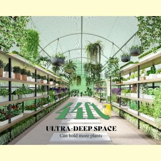 AMERLIFE 44x10x7.5 FT Tunnel Greenhouse, PE Cover, Film Clips, Galvanized Frame, Swing Door image {3}